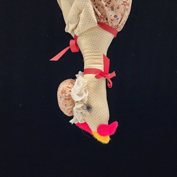 Handmade Hanging Plush Turkey Doll Kitchen Thanksgiving Decor Cotton Fabric - Picture 2 of 8